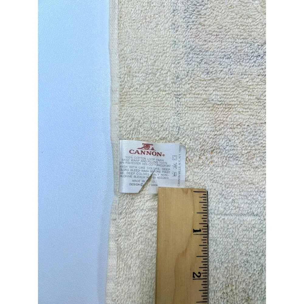 Vtg Cannon Hand Towel Farm Animal Pineapple Grid Print Cotton (See Pics)